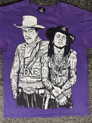 Upper Playground John Wayne and Lil Wayne Graphic Tee Blau Gr. M Lila - Bild 2 von 9