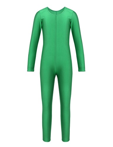 UK Kid Girls Jumpsuit Long Sleeves Full Bodysuit Yoga Gymnastics Leotard Catsuit - Picture 21 of 90