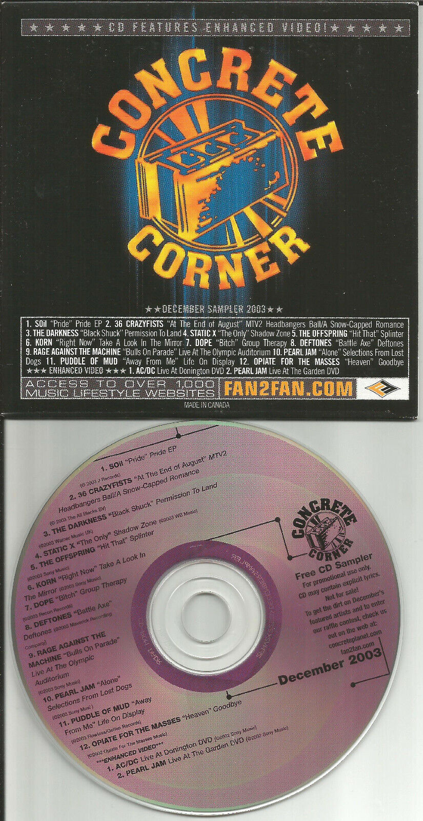 RARE PROMO CD SOIL The Darkness OFFSPRING Dope