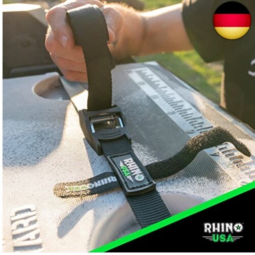 Rhino USA 4er Set Spanngurte - 500 kg Maximale Reißfestigkeit - Besteht aus 4 - Bild 5 von 5