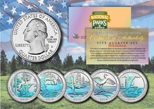 2018 America The Beautiful HOLOGRAM Quarters U.S. Parks 5-Coin Set w/Capsules