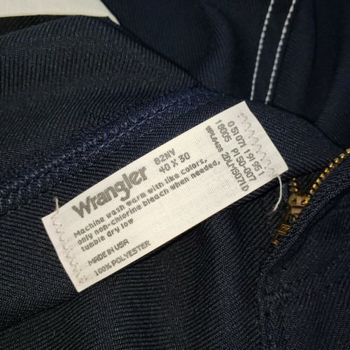 Wrangler Men's Dress Jeans Sz 40x30 Polyester Wrancher Blue Regular Fit 82NV USA - Picture 8 of 9