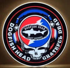 NEW in box Dogfish Head Craft Brewery Grateful Dead LED Beer Bar Sign Light
