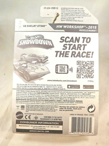 2015 Hot Wheels #226 HW Workshop-Muscle Mania '68 SHELBY GT500 Blue Variant wMC5 - Picture 5 of 5