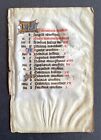 Circa 1450 Illuminated Manuscript Leaf Devotional Hours Vellum Rubricated Latin
