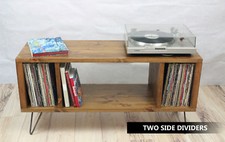 Handcrafted Solid Wood Record Player Stand: Vinyl Storage Furniture