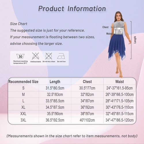 iixpin Worship Praise Dance Dress Tunic Womens Metallic Lyrical Dance AU - Bild 43 von 60