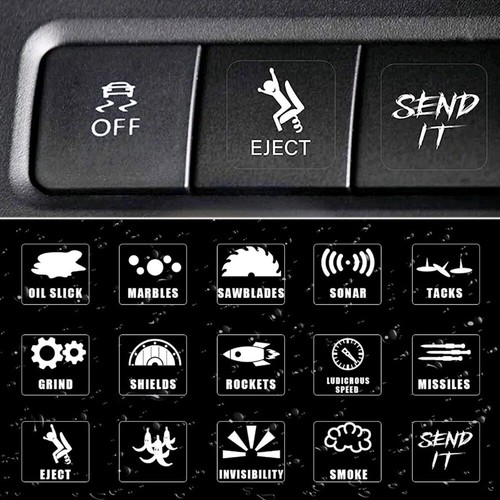 Car Window Buttons Sticker Car Instrument Panel Console Switch Sticker Decal - Bild 1 von 11