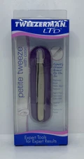 Tweezerman LTD Petite Slant Tweezers With Purple Case - NEW