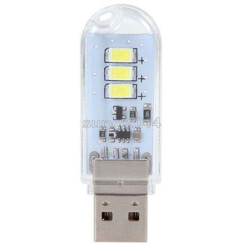 Portable USB 3 LED SMD Touch Switch Night Card Lamp Camping Reading Light - Picture 2 of 4