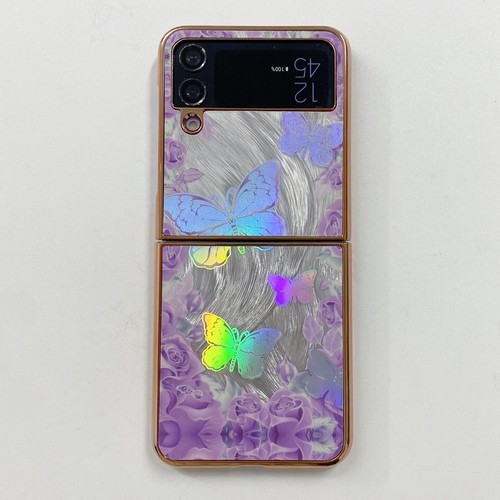 For Samsung Galaxy Z Flip 3 4 5 6 Laser Flower Case Luxury Phone Cover Back Girl - Picture 13 of 18