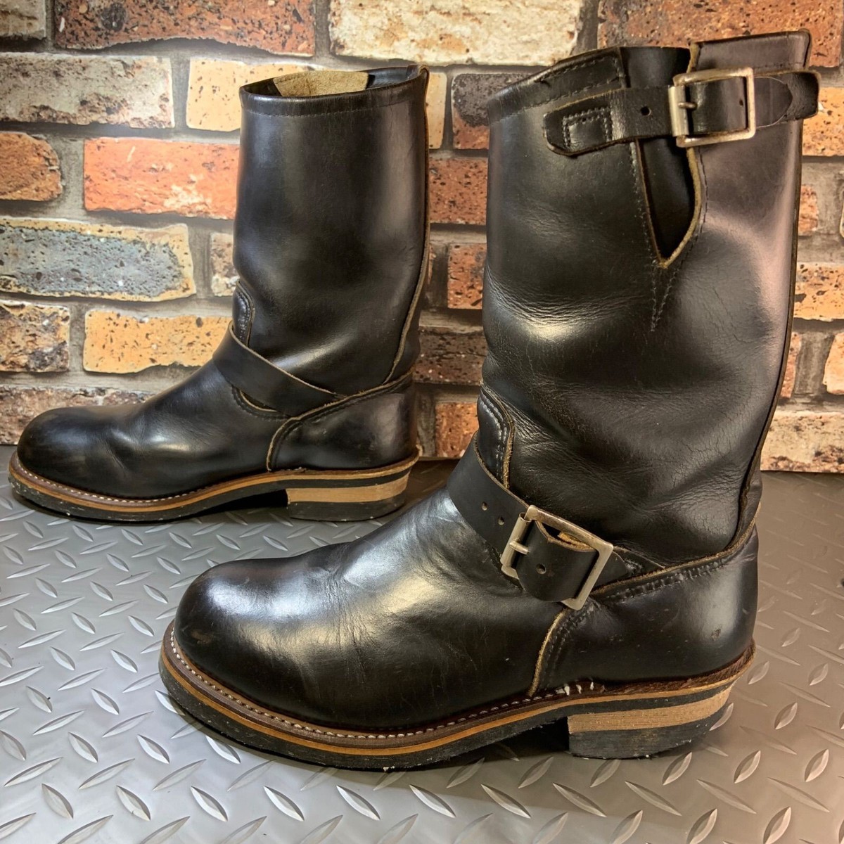 REDWING 2268 Engineer Boots PT91 1996 Brown Core US7D VINTAGE Red 