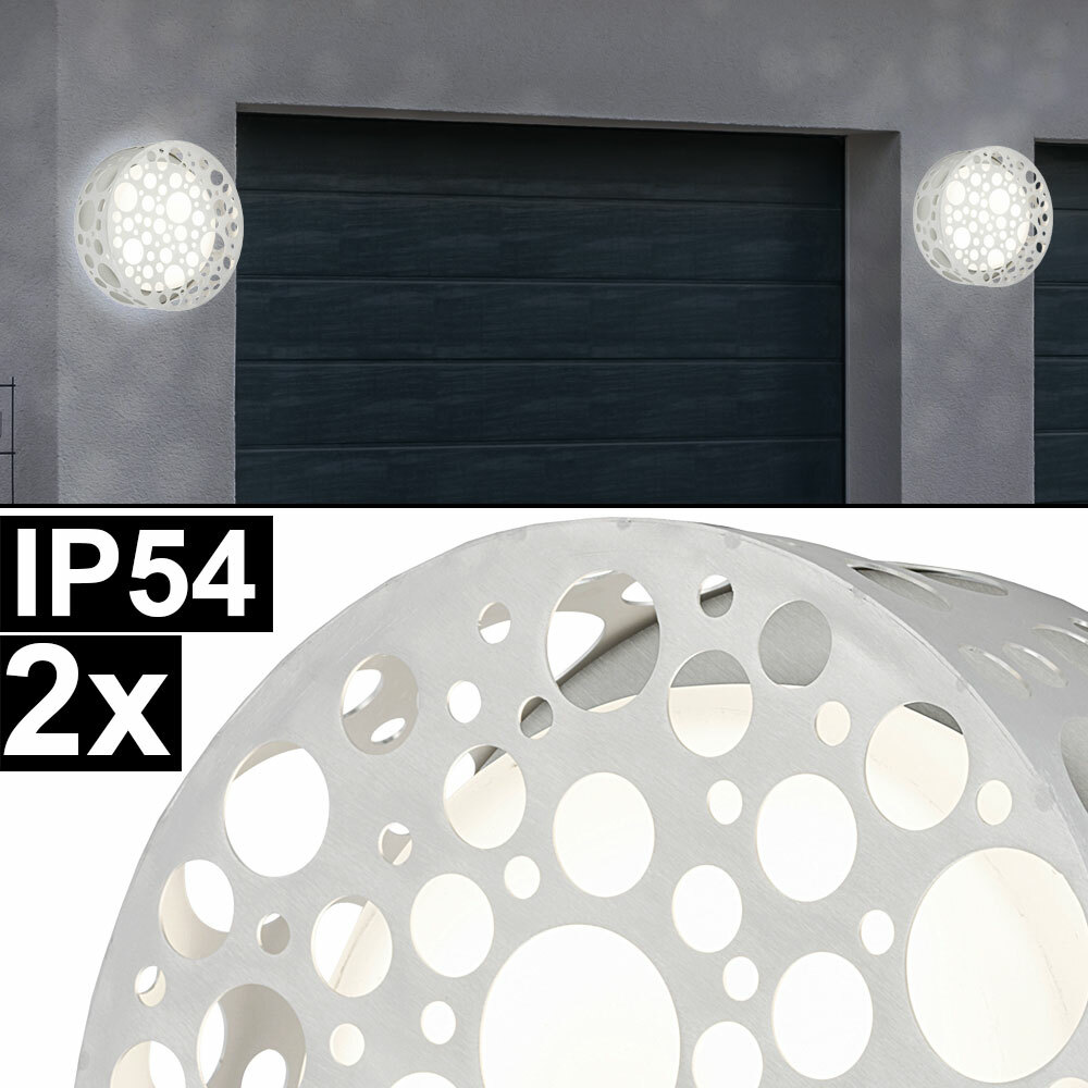 2er set muro exterior cristal lámpara iluminación muros cortina patio camino jardín Living-XXL 2er set muro exterior cristal lámpara iluminación muros cortina patio camino jardín Living-XXL