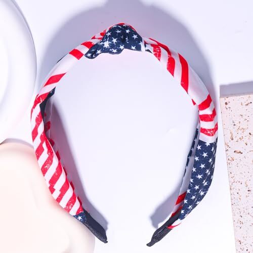 American Flag Knotted Headband for Women Girls Patriotic Stars dark blue - Bild 6 von 7