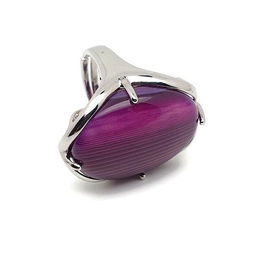 Gemstone Ring Large Natural Oval Crystal Boho Cocktail Adjustable Silver Plated - Picture 230 of 317