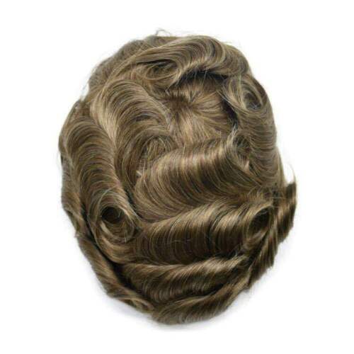 French Lace Front Mens Toupee Poly Skin Hairpieces Human Hair Replacement System - Picture 67 of 76