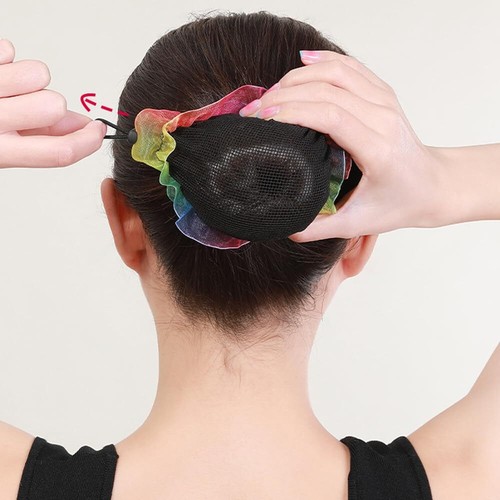 7 PACK Colored Bun Hair Nets Ballet Hair Bun Cover for Girls Ballet Invisible... - Picture 5 of 7