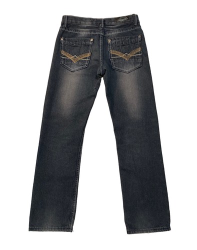 Thrill Girls Size 12 Straight Jeans Blue 5-Pocket Whisker Ramie Blend - Picture 3 of 9