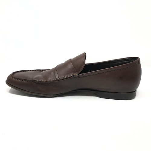 Prada Logo Penny Loafer elegante Schuhe Herren Größe 9 US 8 UK braun Leder Slipper - Bild 8 von 13