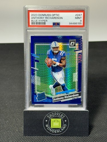 2023 Optic Anthony Richardson Blue Hyper Rated ROOKIE PSA 9 Colts
