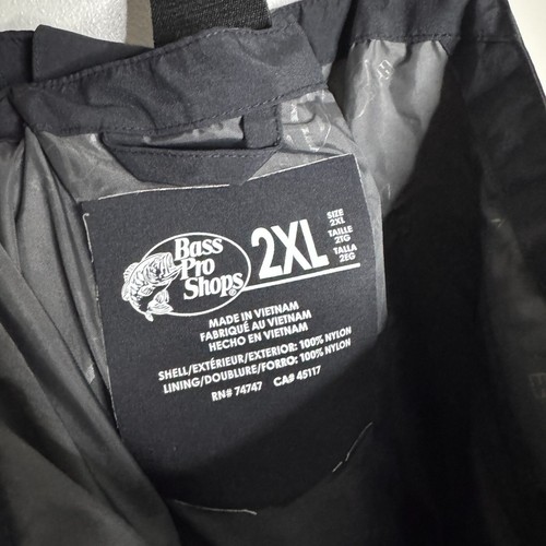 Bass Pro Shops Black 100MPH Rain Gore-Tex Men's Bibs Size 2XL XXL - Picture 4 of 5