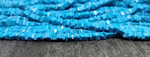 1 Filo Naturale Incantevole Turchese Sintetico Quadrato Cab Pietra Preziosa Perline 16" - Foto 12 di 12