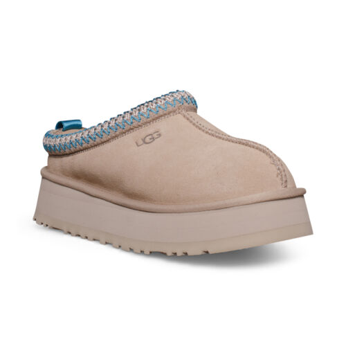 UGG TAZZ DRIFTWOOD WHITE PEPPER SUEDE SHEARLING WOMEN'S SLIPPERS SIZE US 5 NEW - Picture 2 of 5