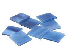 Blue Pearl Opal Triangles  Fusible 96  Cut Mosaic Glass Tile Shapes