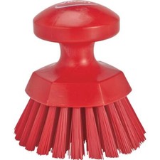 Vikan Red Brush Scrub Round Stiff 5" PP/PBT 3885