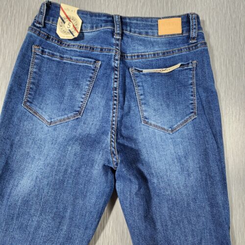 Denim BLVD Super High Rise Skinny Jeans Juniors Size 5 Dark Wash - Picture 9 of 12