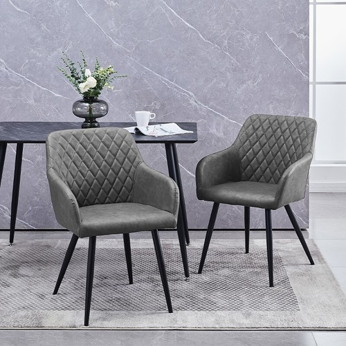 Par de sillas de comedor de terciopelo cuero sintético patas de metal acolchadas comedor moderno - Imagen 12 de 131
