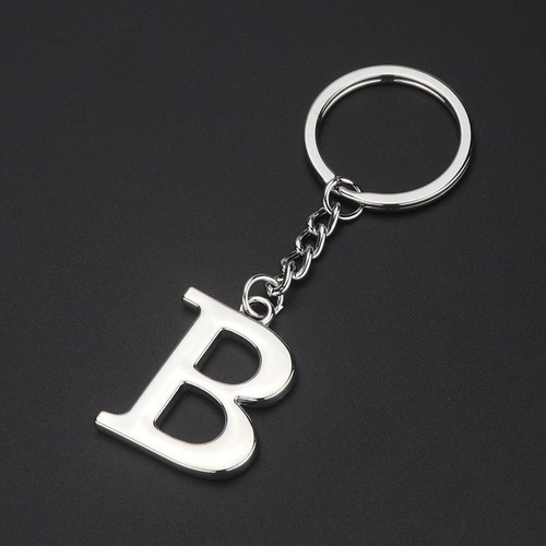 DIY Car KeyRing A-Z Letters key Chain Simple Letter Silver Color Metal Keychain - Picture 2 of 50