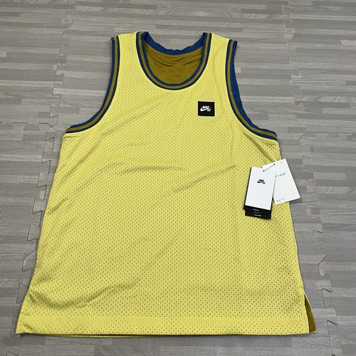 Nike SB Reversible Mesh Tank Top Basketball Jersey Mens Small FN2597 Yellow $70