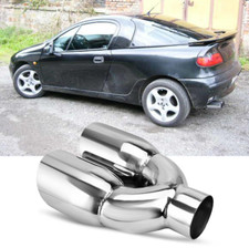 Auspuffblende Endrohr Edelstahl Doppel Universal Für Opel Tigra Meriva Zafira