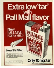 1972 PALL MALL Cigarettes graphic art illustration Vintage Print Ad