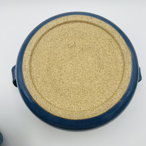 Studio Art POTTERY Casserole Covered Dish Stoneware Blue Signed - Picture 15 of 16