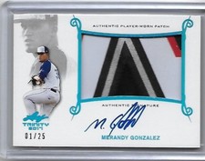 2017 Leaf Trinity MERANDY GONZALEZ Patch Blue Prismatic Auto RC 1/25 MARLINS