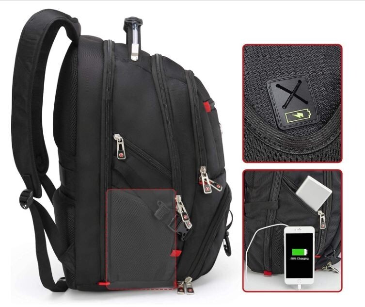 CrossGear Laptop Backpack/travel bag with USB charger and combo lock. Free Ship