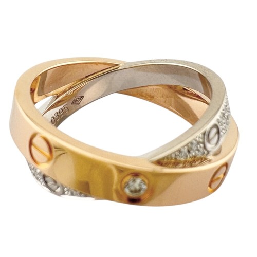 CARTIER Ring US 4 1/2 EU48 K18 Pink Gold K18 white gold diamond Be love used - 第 5/8 張圖片