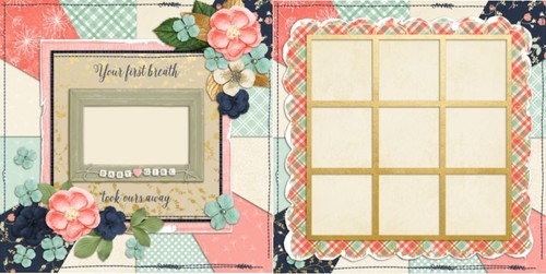 BABY GIRL ALBUM - Set of 13 Double Page Premade Baby Scrapbook Layouts - Picture 12 of 12