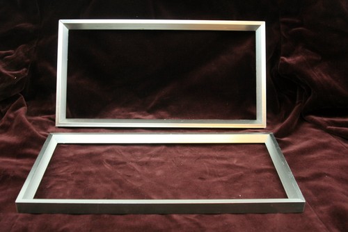 Juego de 2 marcos de fotos de aluminio liso tamaño inusual 12,5" x 6,5" sin vidrio  - Imagen 2 de 4