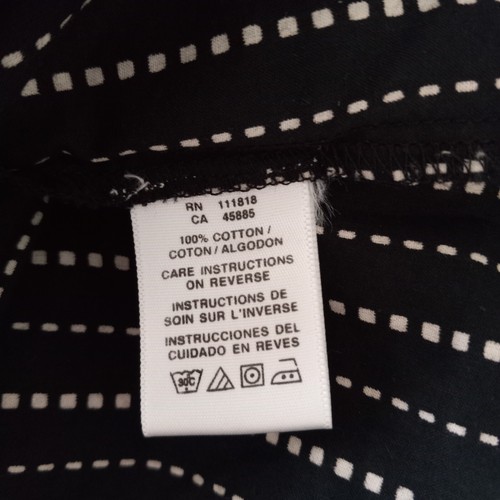 Michael Kors Tunic Top Shirt Women's Size XS Black Cream Striped Pullover Hi-Lo - Picture 4 of 6