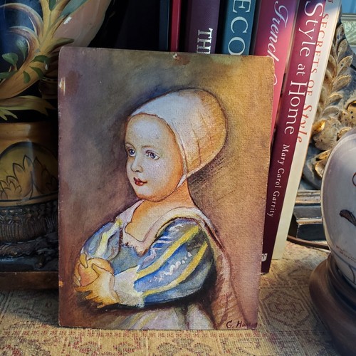 Original Art by G Hunt 5 x7" Original "Baby Stuart von Anton von Dyck 1599-1641 - Picture 18 of 24
