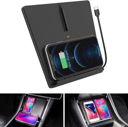 Chargeur Sans Fil Téléphone Double Téléphone Charge Accessoires pour Tesla Model 3 - Photo 1 sur 8