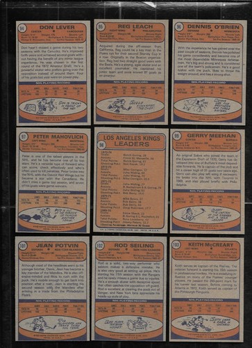 1974-75 TOPPS 74-75 NHL HOCKEY CARD 1-132 + ERROR SEE LIST - Picture 156 of 218