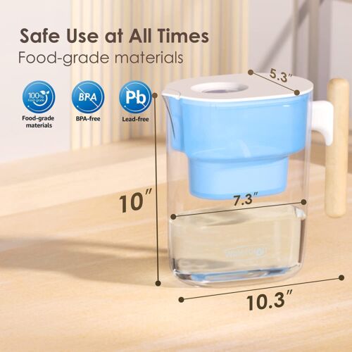 Waterdrop Chubby 10-Cup Water Filter Pitcher with 1 Filter, Long-Lasting 200 gal - Picture 10 of 30