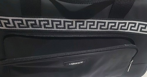 👀》🔥 AUTHENTIC Versace GRECA Insulated Greek Key Weekender Gym Duffel Bag》BLACK - Picture 8 of 19