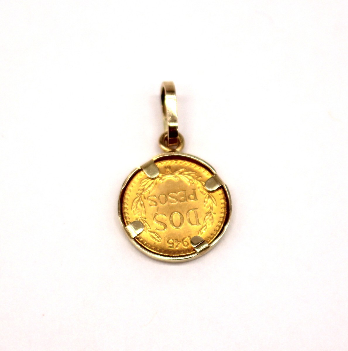 アクセサリー DOS PESOS 1945 Dos Pesos Estados Unidos Mexicanos Gold Coin Pendant
