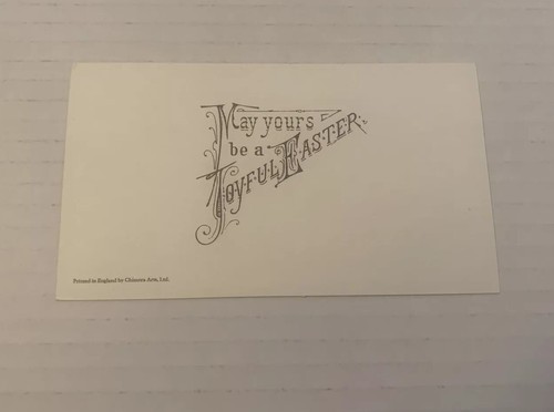 Vintage Girl Egg Sled 2 Bunnies Easter Card Paper Ephemera 3” x 5” England - Picture 3 of 5