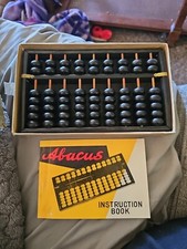 Vintage Japanese Abacus 1957 Mr Y Fujimoto 9 Rod Wood Case Original Box Booklet